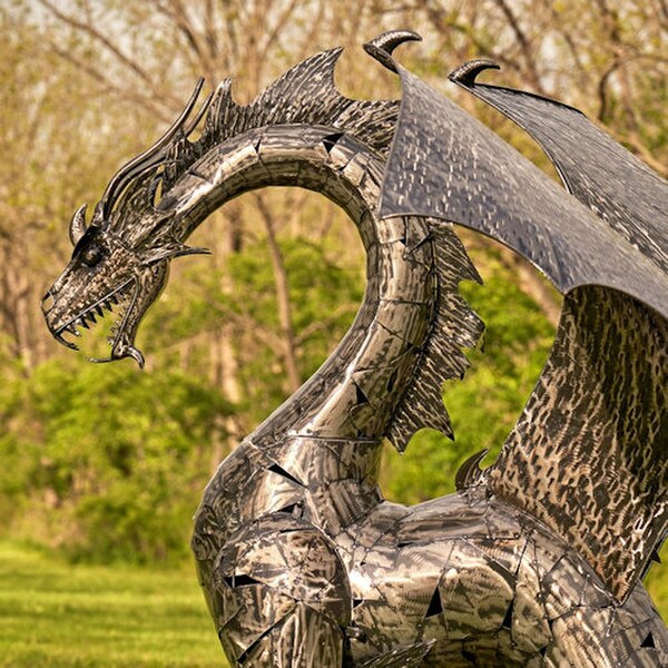 Dragon Statue 6 Feet Tall Iron Sculpture